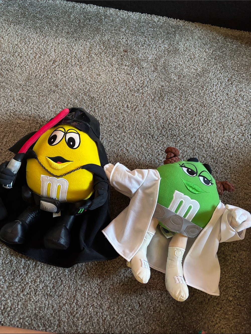 Star Wars M&M'S Yellow & Green Character Plush Pair in Costume